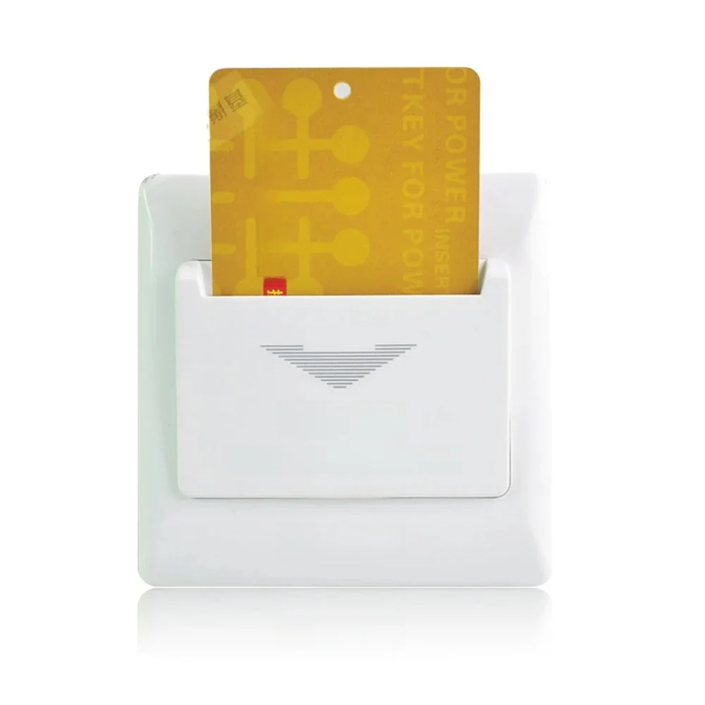 40A Hotel Wall Switch White Insert Any PVC Plastic Card To Take Power No Delay Off Guestroom Switch
