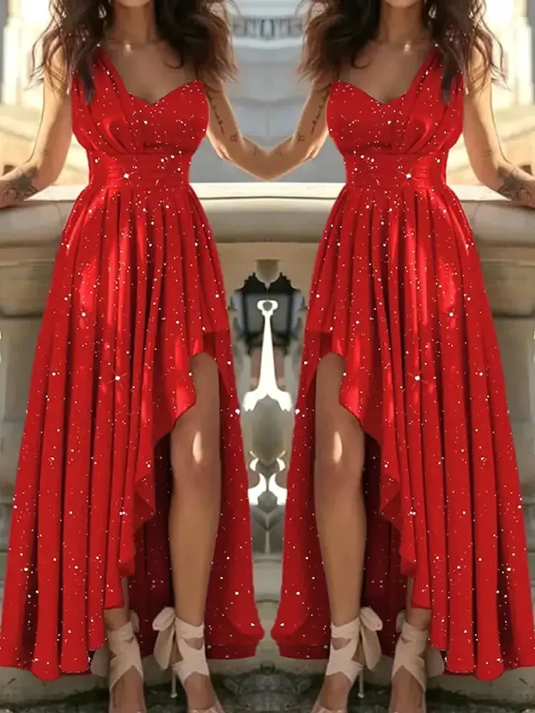 Vrouwen Avondjurken Sexy Elegante Rode Cocktail Party Chic Gala Afstuderen Luxe Formele Gelegenheid Bruidsmeisje Jurk Jurk Kleding - afbeelding 2