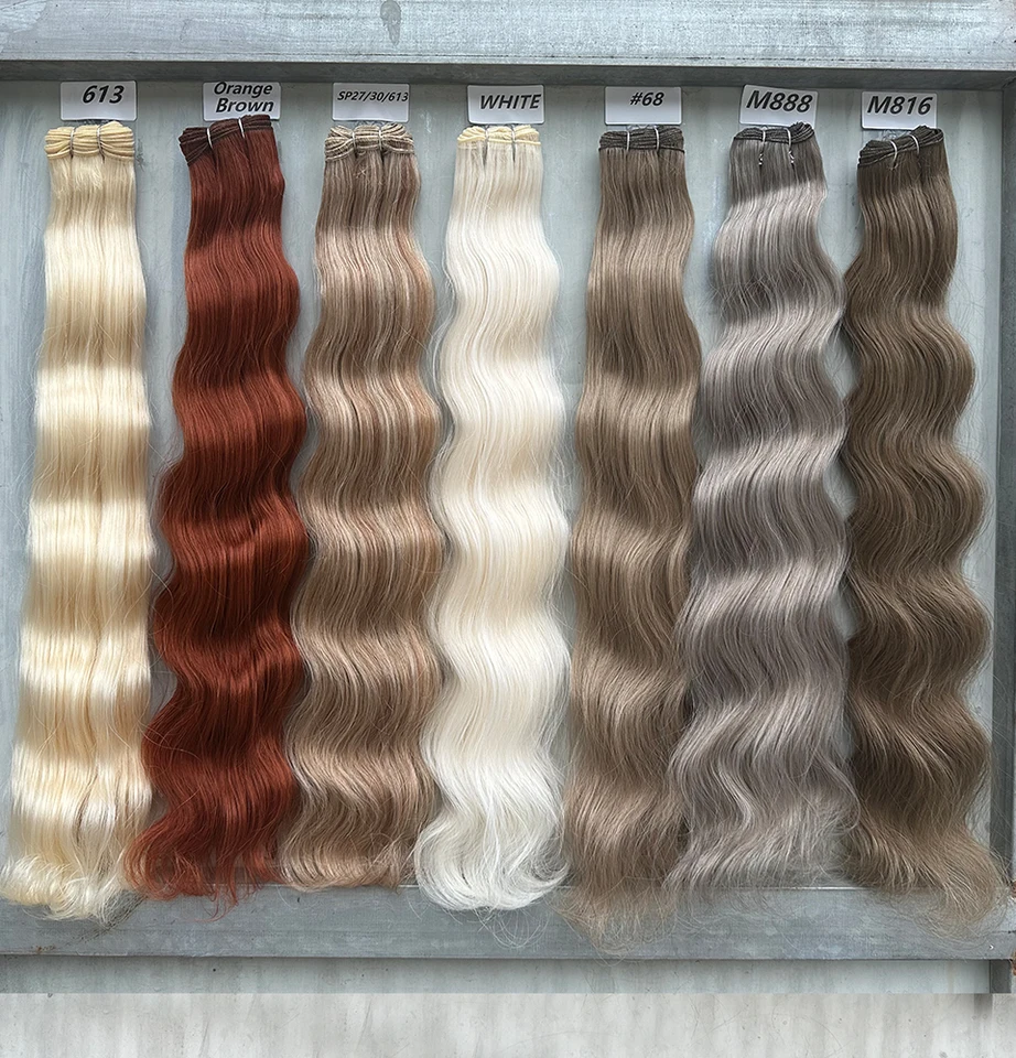 Magicae 30Pulg 200g/Pz Chocolate Ombre Marrón Naranja Rubio P27/613 Bio Body Wave Gris Alta Temperatura Extensión de Cabello Sintético 4
