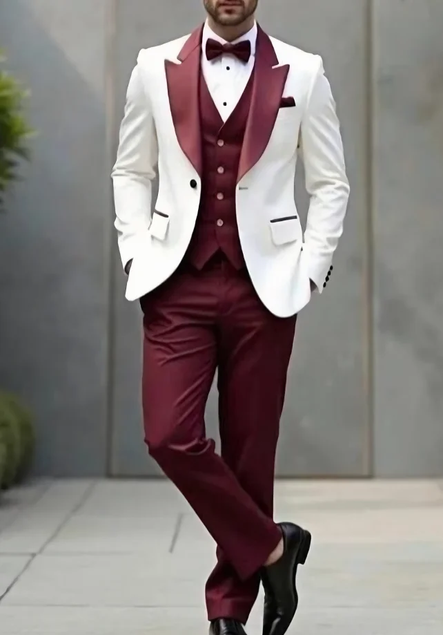 

Формальный деловой мужской костюм, жених, жених, свадебная вечеринка, выпускной, мужские смокинги, комплект из трех предметов, пиджак, жилет, брюки