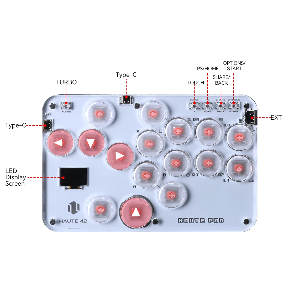 Controle Arcade Hitbox Haute42 para PC, Joystick Hitbox com Teclado ...