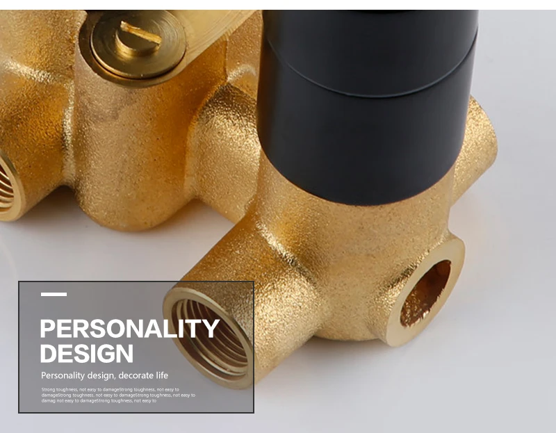 Imagem -06 - Torneira Escondida do Termostato para o Sistema do Chuveiro do Banheiro Torneira Termostática Preta Matte Válvula de Bronze Embutida 816