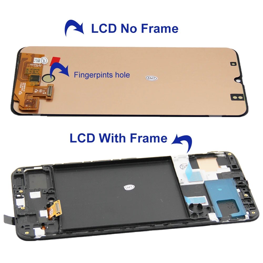 AMOLED For Samsung A50 A505/DS A505FN LCD Display Touch Screen Digitizer Assembly For Samsung A50 lcd with frame