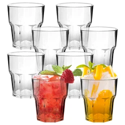 8 Pack  Acrylic Plastic Tumblers, Reusable Cups Stackable Plastic Acrylic Drinking Tumblers for Adults Kids Party, BPA Free