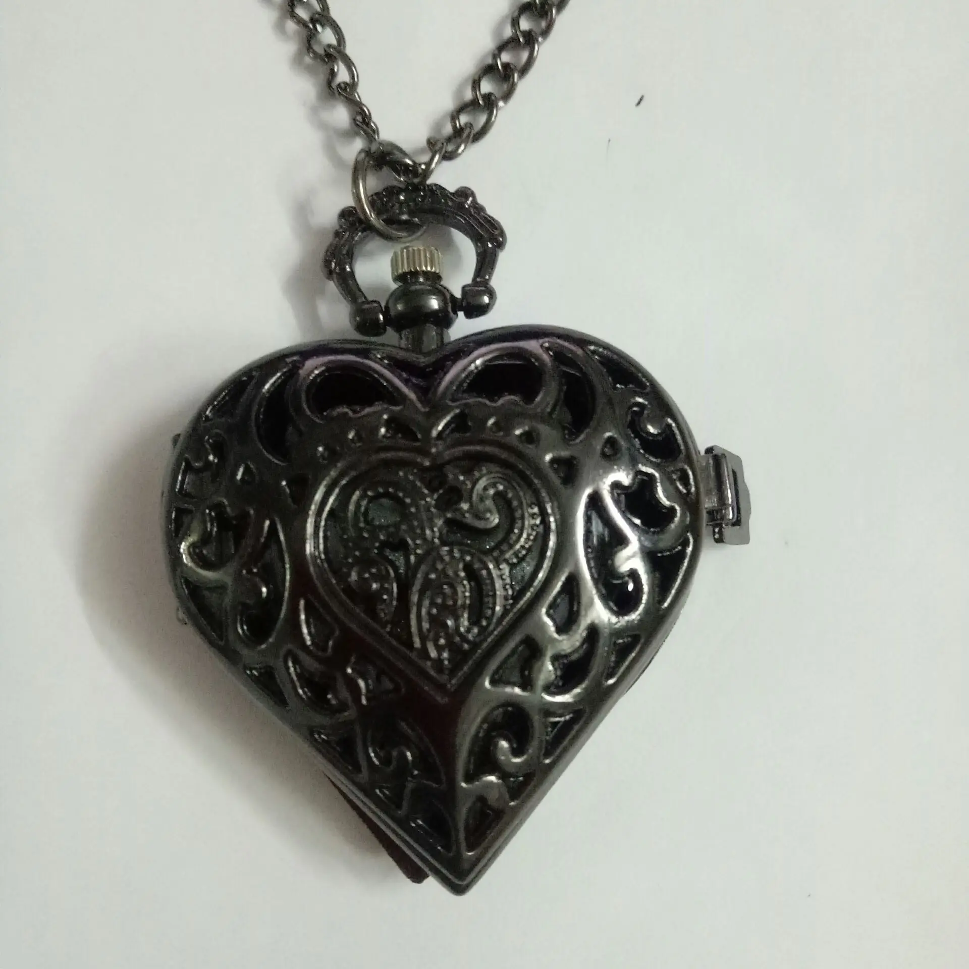 Vintage Love Thạch Anh Đồng Hồ Bỏ Túi Cho Nam Nữ Trái Tim Rỗng Đồng Fob Mặt Dây Chuyền "Đồng Hồ Cho Bộ Sưu Tập Nữ Tặng