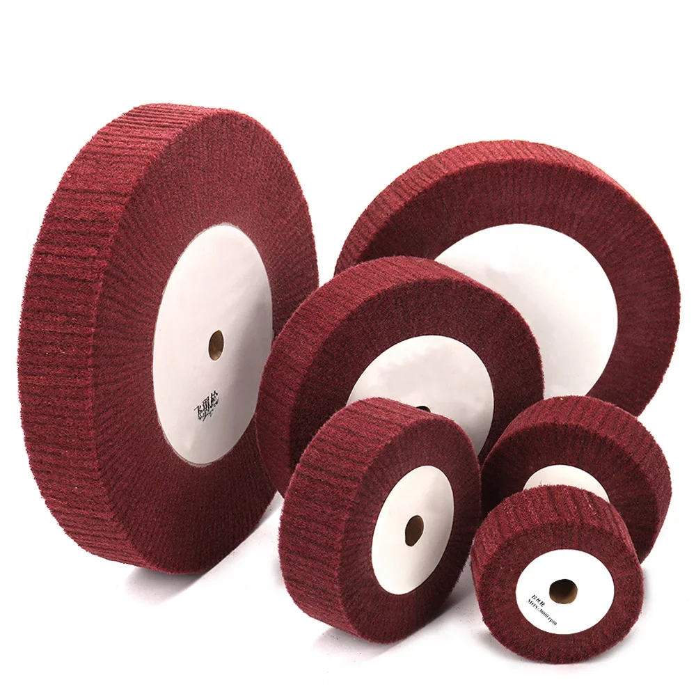 100/125/150/200/250/300mm Niet-geweven Polijstschijf Nylon Flap Borstel Wiel Metaal Schoonmaken Roest Verwijderen Slijpen Sbrasive Tool - afbeelding 2