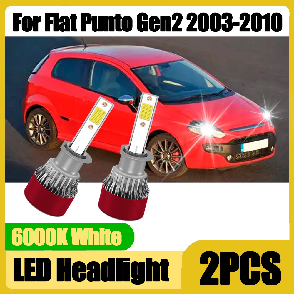 

2 шт. 6000K белые автомобильные фары Canbus без ошибок, Plug and Play, 12В для Fiat Punto Gen2 2003-2010 годов выпуска