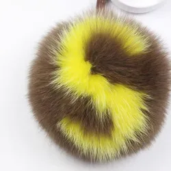 Luxury Fluffy PomPoms Crafts Fox Fur Keychain Fashion Alphabet Key Chain Backpack Bag Purse Charms Elegant Women Gift ON SALE