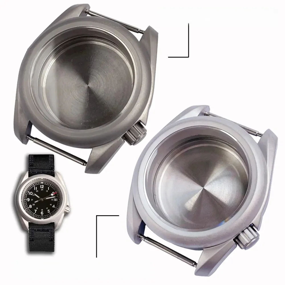 Ti-2 Titanium/316L Sandblast Field Watch Case dla NH35 NH36 NH38 NH70 NH72 ETA2824 PT5000 SW200 Anti-allergy 3.8 Crown Sapphire — zdjęcie 2