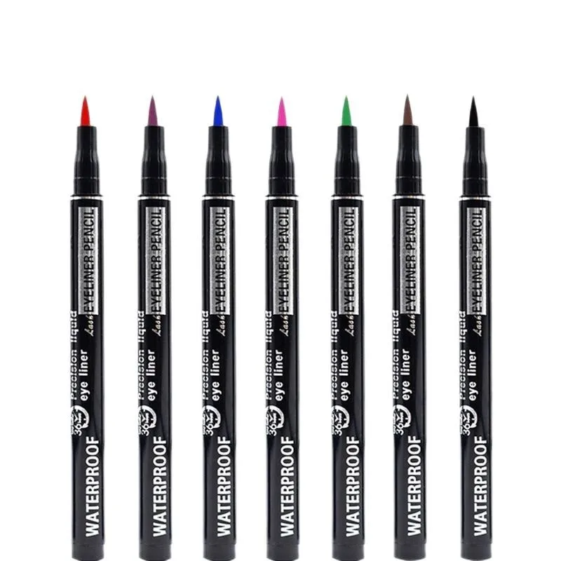 ปากกาอายไลเนอร์ชนิดน้ําที่มีความแม่นยําสีสันสดใส 1 ชิ้น - กันน้ําติดทนนาน Smudge-proof สําหรับผู้เริ่มต้น