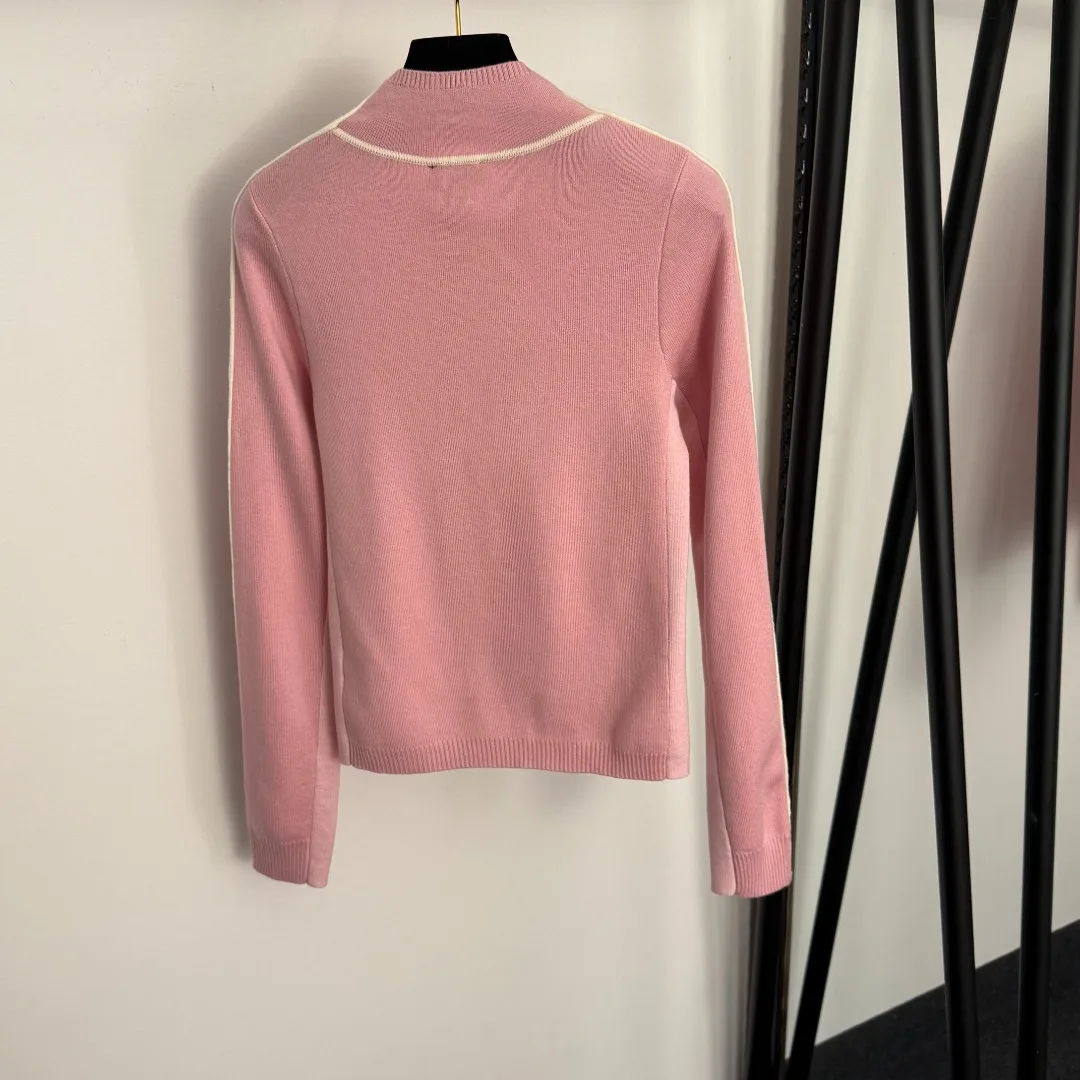 

25 Autumn/Winter New Half High Collar Long Sleeve Wool Knitted Sweater Top for Women's Trendy Casual Bottom Shirt Long Sleeve