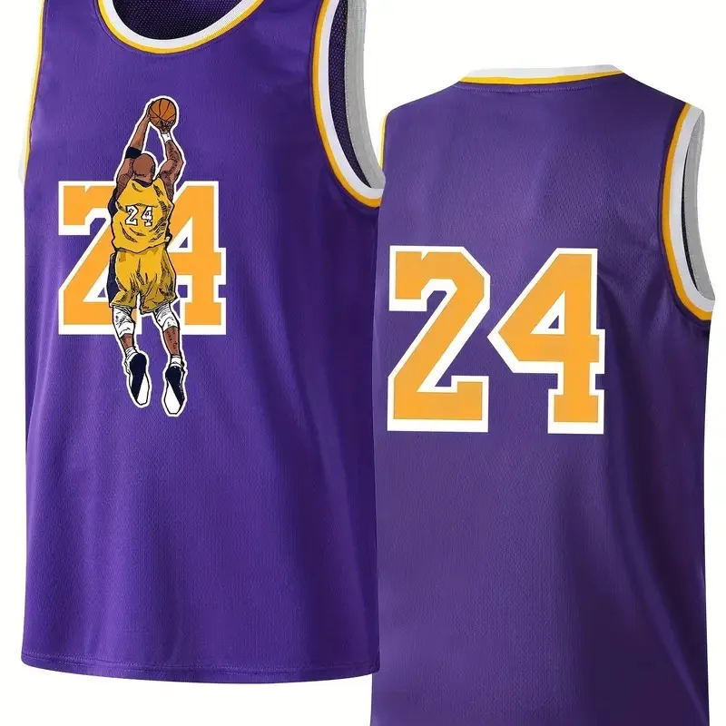 Mężczyźni Legend Kobe 24. Koszulka do koszykówki Kamizelka Retro Tank Top Lekkoatletyka Koszykówka Odzież treningowa Oddychająca sportowa koszulka