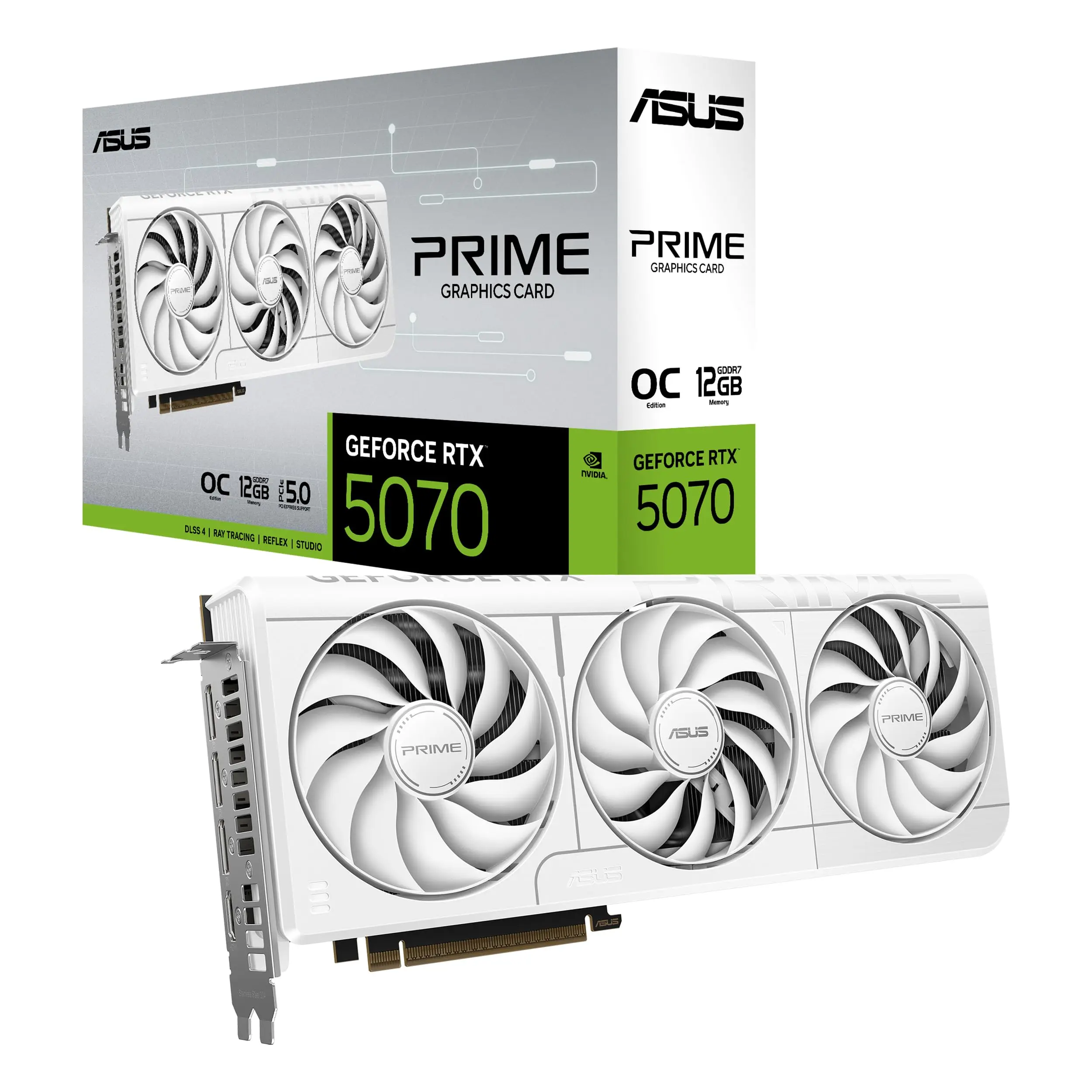 

NEW ASUS The SFF-Ready Prime GeForce RTX™ 5070 Graphics Card, NVIDIA (PCIe® 5.0, 12GB GDDR7, HDMI®/DP 2.1, 2.5-Slot, Axial-tech