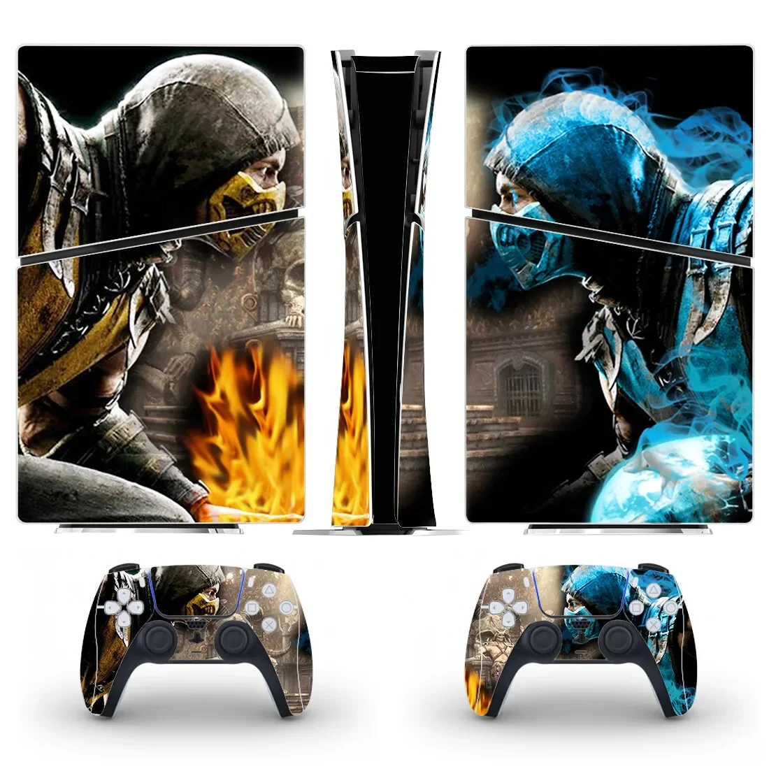 Mortal Kombat PS5 Slim Digital Skin Sticker, Decal Cover pour Console et 2 Manettes, Game Vinyl, Nouveau