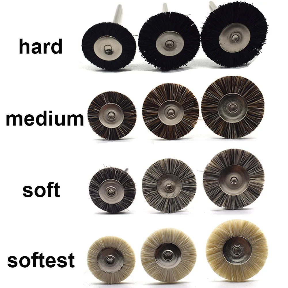 10PCS 19mm/22mm/25mm Polishing Brush Wheel Soft White Goat Hair Rotary Tools Jewelry Buffing Cleaning Accessories