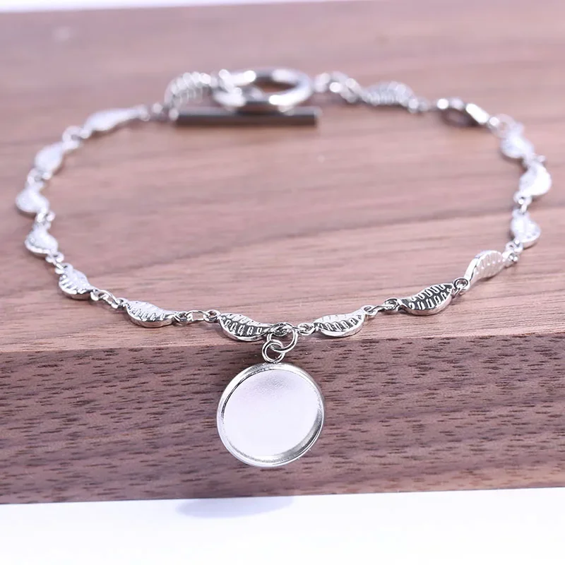 3 sztuki pasuje do 12mm 18mm 20mm bransoletka z kaboszonów podstawa diy pusta ramka ze stali nierdzewnej ustawienia dla akcesoria do rękodzieła braceelts — zdjęcie 2