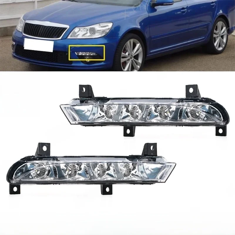 1Z 0941067   1Z 0941068   Dla Skoda Octavia A5 A6 RS 2009 2010 2011-2013 LED DRL przedni zderzak światła do jazdy dziennej lampa przeciwmgielna światło przeciwmgielne — zdjęcie 2
