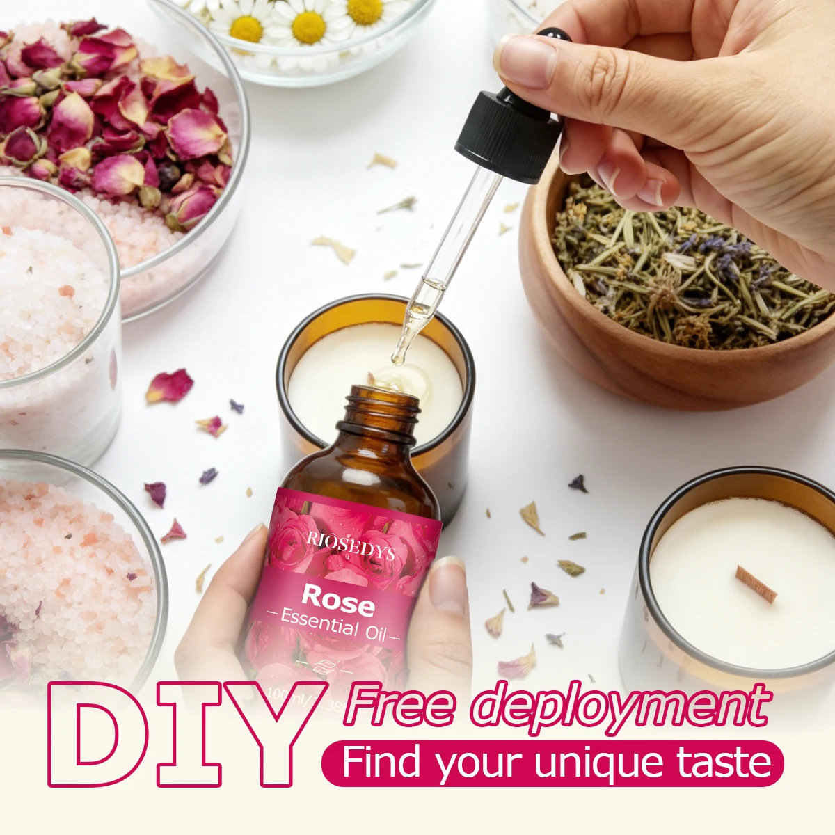 Rosen-Ätherisches Öl, Elegantes Blumenduftöl für Diffusoren, DIY-Duftprodukte & Aromatherapie, Sanftes Romantisches Aroma – Detail 6