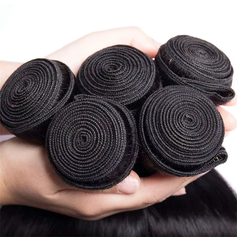 12A Bone Straight  Real Human Hair Bundles 30 40 Inch Raw Hair 4 5 Bundles Brazilian Hair Deals Weave Extensions For Black Women image 3