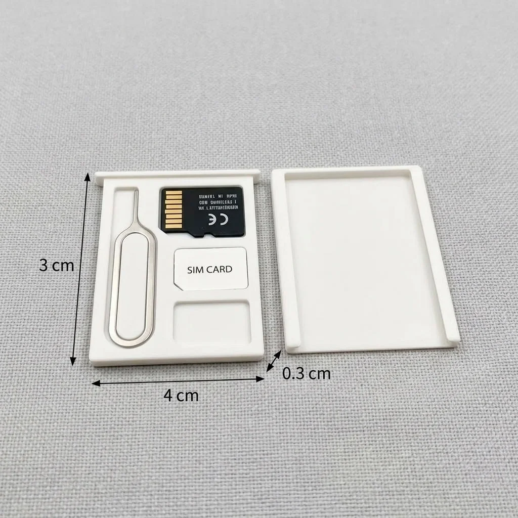 (White) SIM Card Storage Case with Eject Pin Slim Slide Box Holder for Nano SIM Micro SD TF Memory Card Travel Organizer