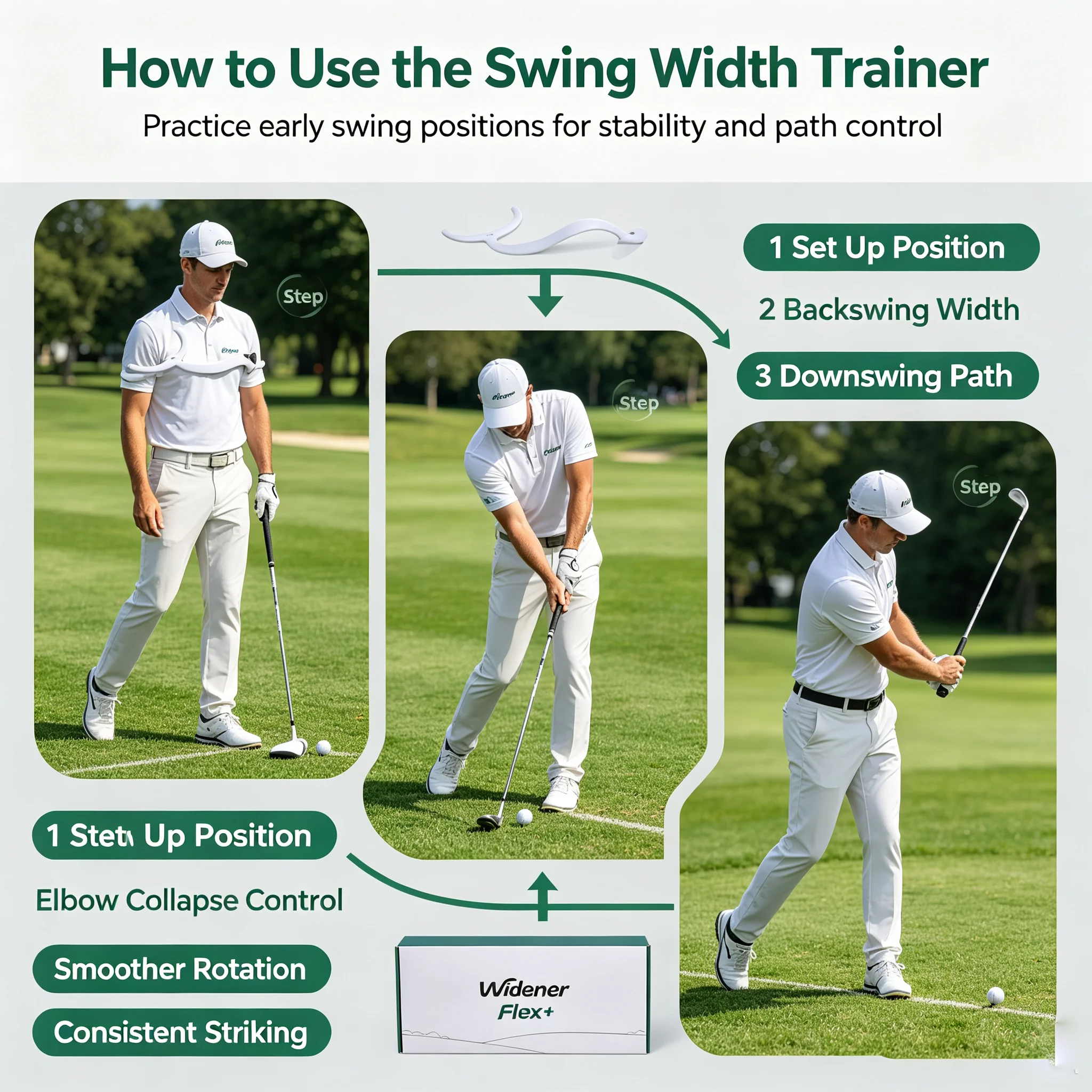 Golf Swing Width Trainer Enhance Golf Skills Golf Auxiliary Training Tool for Golf Practice Accessory Golf Training Equipment