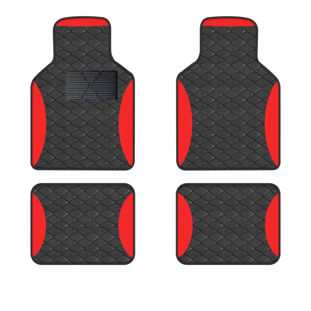 Ensemble de tapis de sol de luxe en cuir Pu, 4 pièces, pour conduite à gauche, universel, tapis de Protection pour voiture, résistant à l'usure, antidérapant