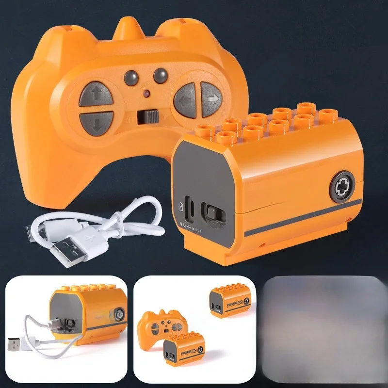 Silnik RC z funkcją zasilania do dużych klocków 9656 Akumulatorowe techniczne silniki przekładniowe DIY Klocki Zabawki dla dzieci Prezent świąteczny — zdjęcie 2