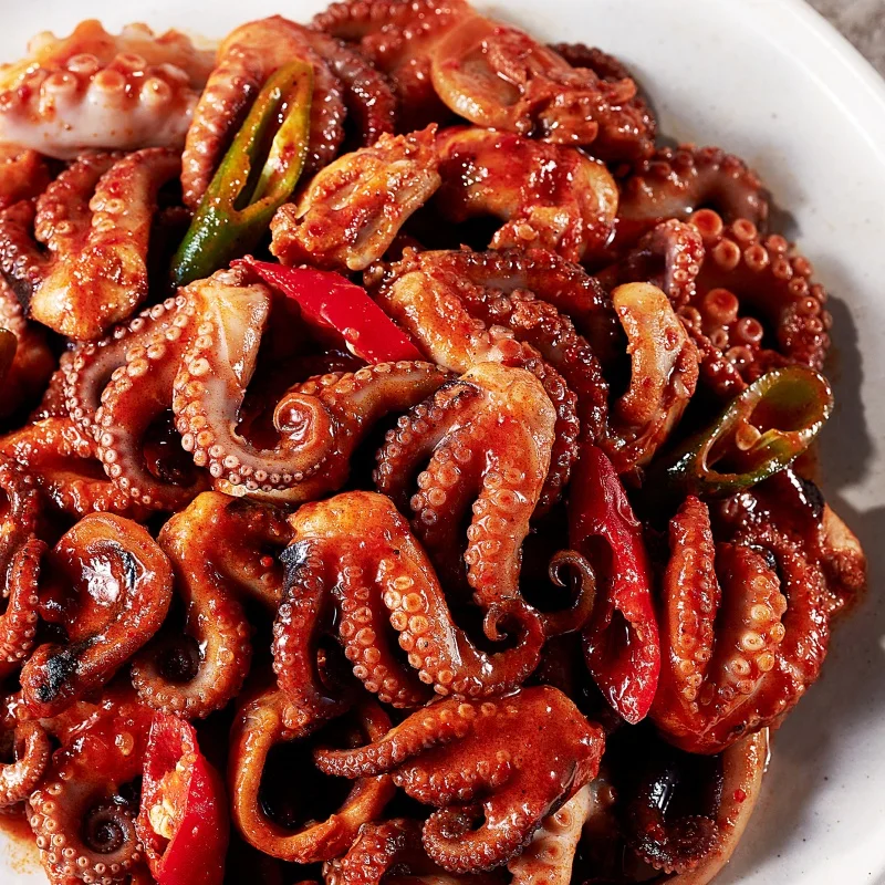 Spicy seasoned webfood octopus