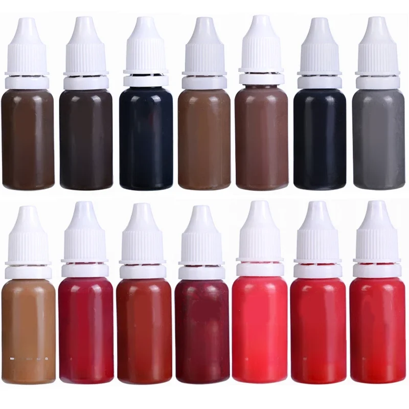 24 couleurs ensemble d'encres de tatouage maquillage Permanent sourcils encre lèvres ligne des yeux tatouage couleur Microblading Pigment pour la beauté du corps tatouage Art