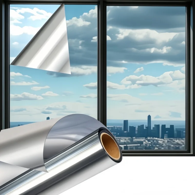 Einweg-Spiegelfolie für Fenster, Sichtschutzfolie für Fenster, getönte Fensterfolie, Vinylfolie für Heimdekoration und Badezimmerdekoration