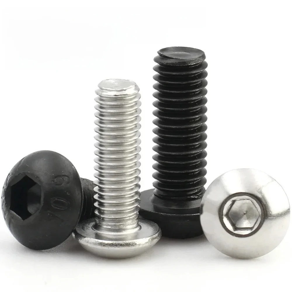 Vis à tête bombée à six pans creux ISO 7380 en acier inoxydable 304, acier allié 10.9, M1.6 M2 M2.5 M3 M4 M5 M6, 5/10/20 pièces