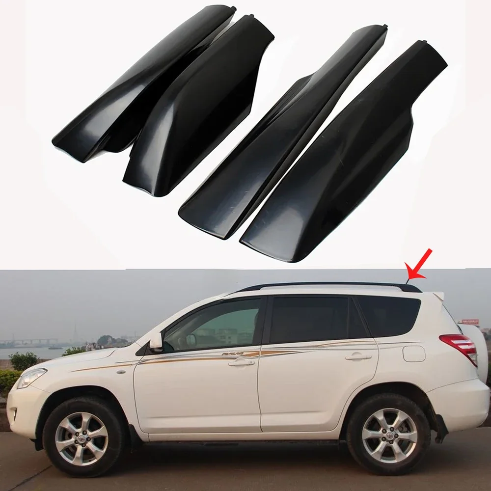 Couvercle de galerie de toit de voiture, 4 pièces, pour Toyota RAV4 2006 2007 2008 2009 2010 2012, embout de Rail de galerie de toit ABS, couvercle de protection de remplacement