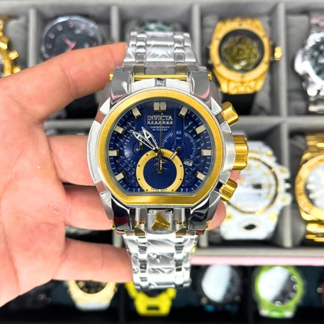 Relógio Masculino Invicta Zeus Magnum Aço Inoxidável À Prova D'água Relógio Grande Robusto Enviado na Caixa Frete Rápido Brasil
