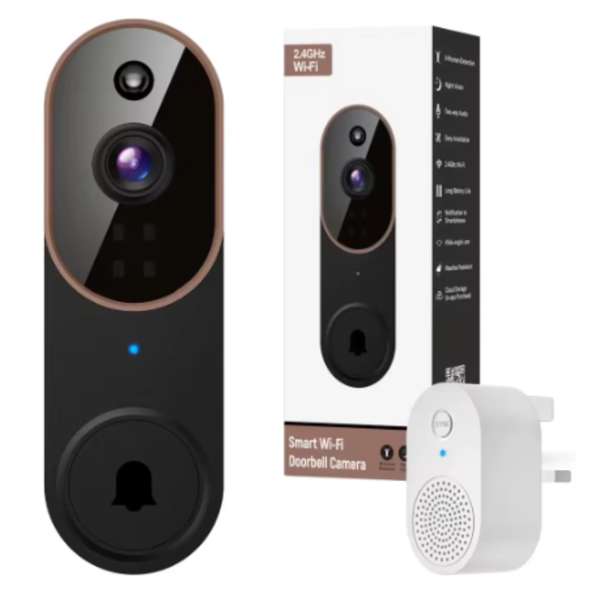 Orbitell Wireless Video Doorbell Camera – featuring 2-Way Audio, AI Motion Detection, Night Vision, Cloud Storage