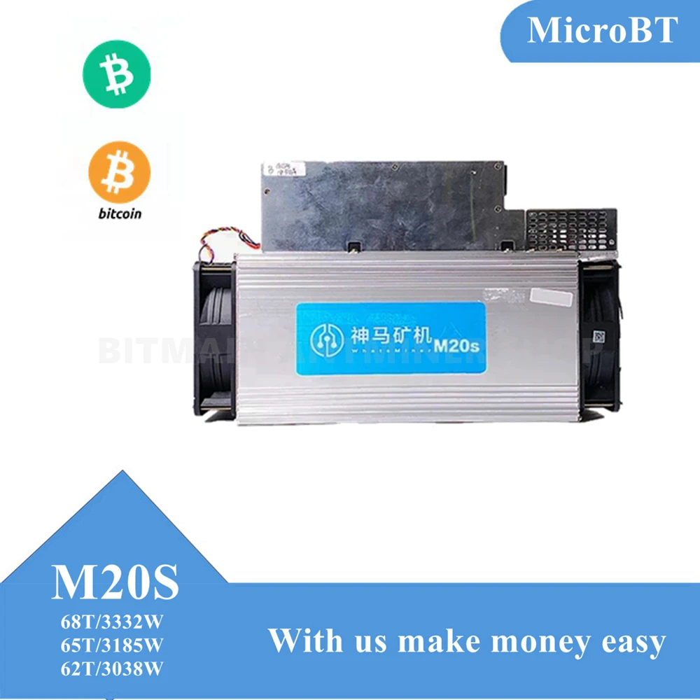 Tweede Gebruikt En Meest Efficiënte Mijnwerker Whatsminer M20S M20B M20C SHA-256 Bitcoin Miner Btc Mining Machine