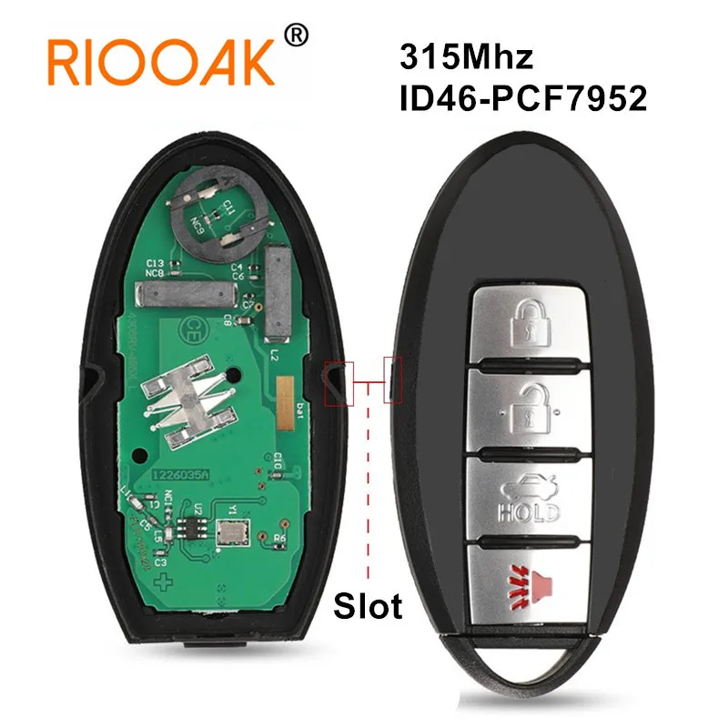 

315Mhz ID46 PCF7952 Chip Keyless Smart Car Key KR55WK48903/KR55WK49622 For Nissan Altima Teana Maxima Murano Cross Cabriolet