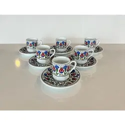 Turkish Coffee Cup Set 12 Piece 6 Person Cups drinkware Coffee cups tazas de café