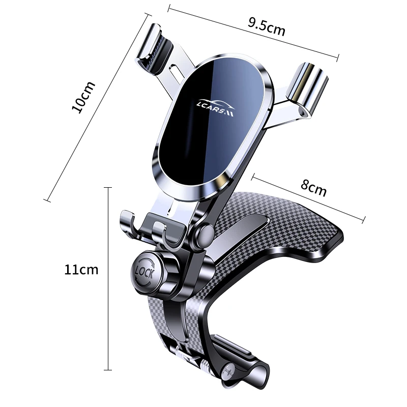Gravity-Lock-Handyhalterung für das Auto, Smartphone-Clip für das Armaturenbrett, multifunktionale, feste Navigationshalterung, stark und stabil – Detail 6
