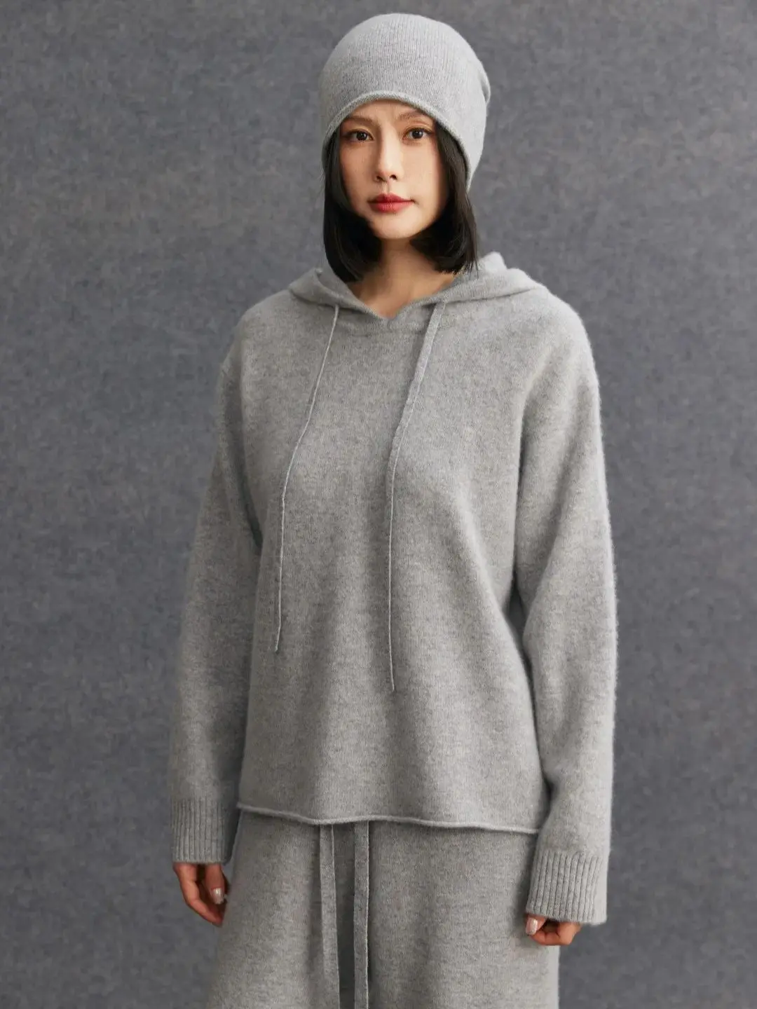 

Осенне-зимний женский однотонный кашемировый брючный костюм