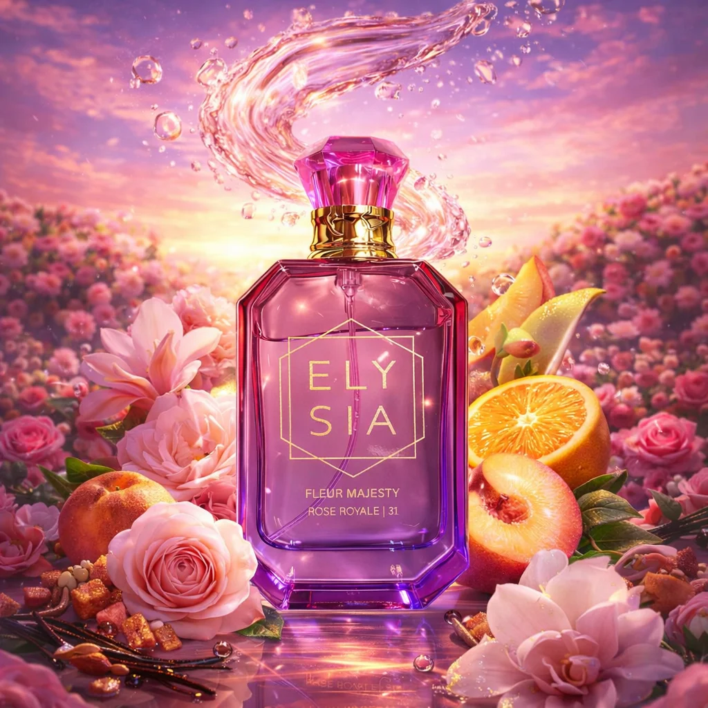 CLIVE DORRIS Elysia Fleur Majesty Rose Royale 50ML – Eau de Parfum Femme Floral Fruité Vanillé Longue Tenue