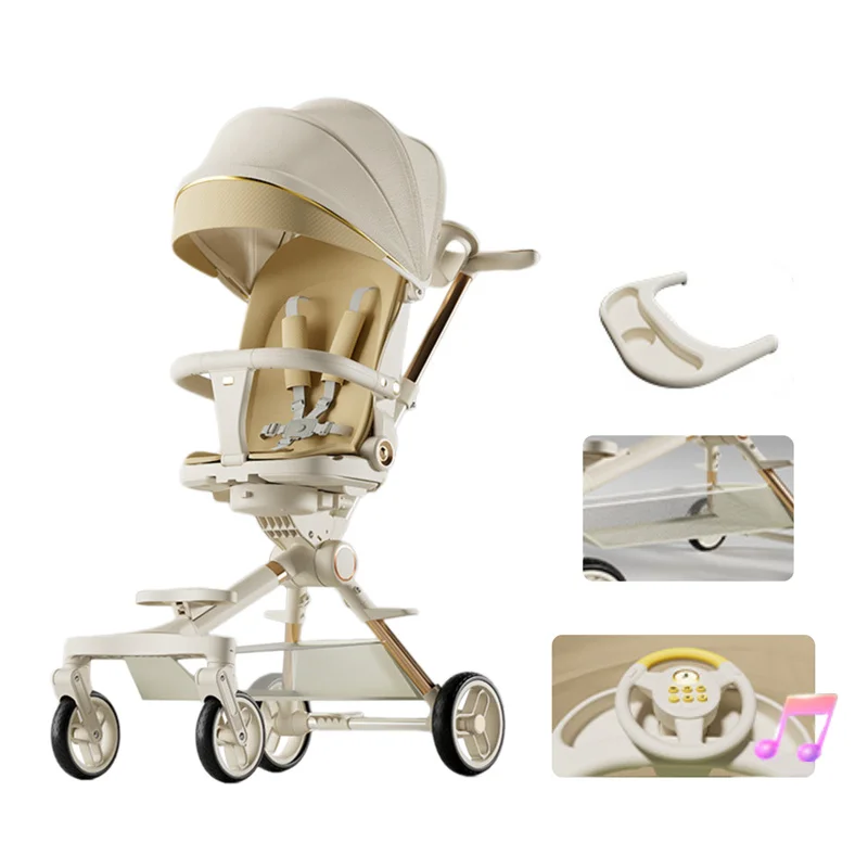 Baby Stroller 3in1 siting and Lying Universal Test Baby Stroller Ultra Light Shock Absorption two-way Push Baby Stroller