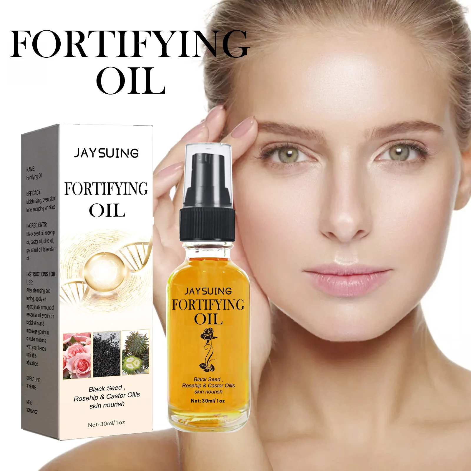 Rosehip & Castor Essential Oils Black Seed Skin Nourish Facial Moisturize Firming Repair Face Care Nourishing Fortifying Oil