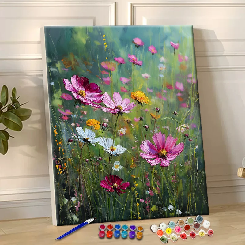

Картина по номерам поле полевых цветов, акриловая краска, холст, дропшиппинг, портрет, семейная детская фотография, рождественские подарки