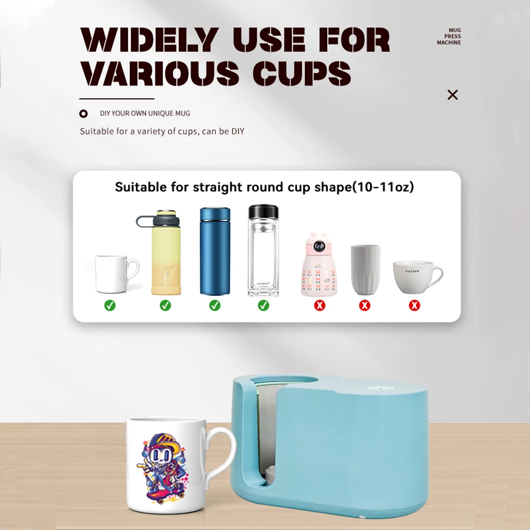 Automatic Mug Heat Press Machine 11oz Transfer Sublimation Portable Ceramic Cup Presser One-Touch Button Auto Printing Machine