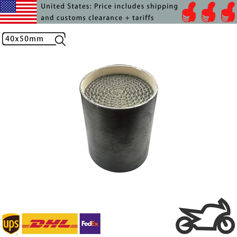40x50mm Catalyst Insert EURO3 4 5 6 Emission Muffler for Motorbike Engine Metal Core Catalyst Converter