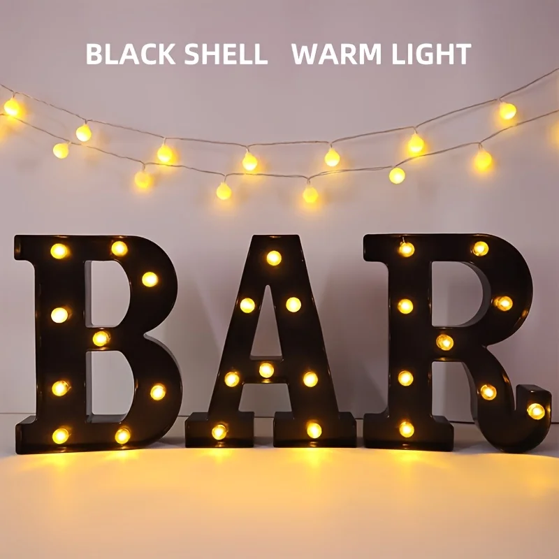 

3-piece LED letter light, height 8.58 inches, battery-powered LED letter light, suitable for home bar parties, birthday party