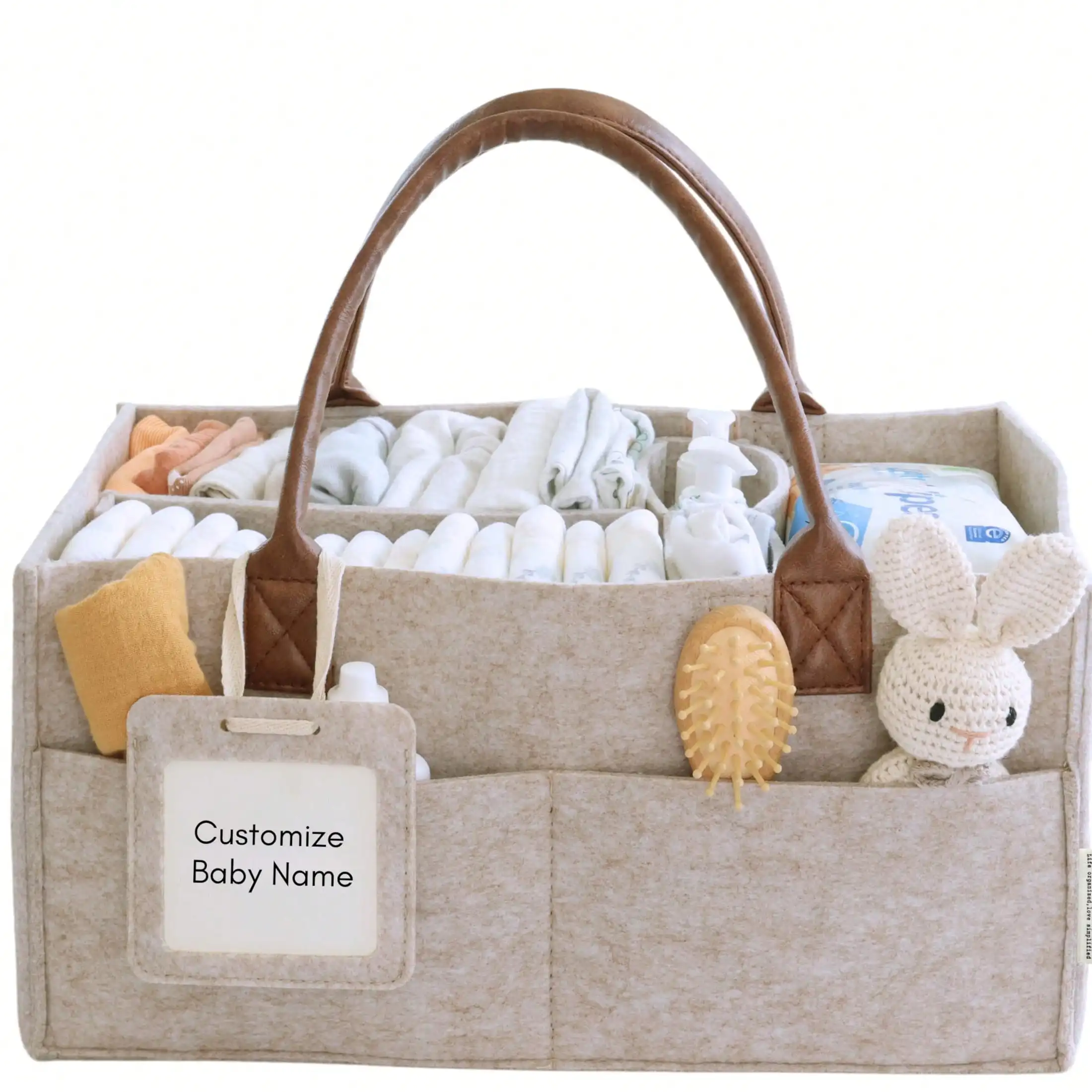 Sand Diaper Caddy Organizer Nursery Storage Basket for Newborn Car Organizer for Diapers Wipes