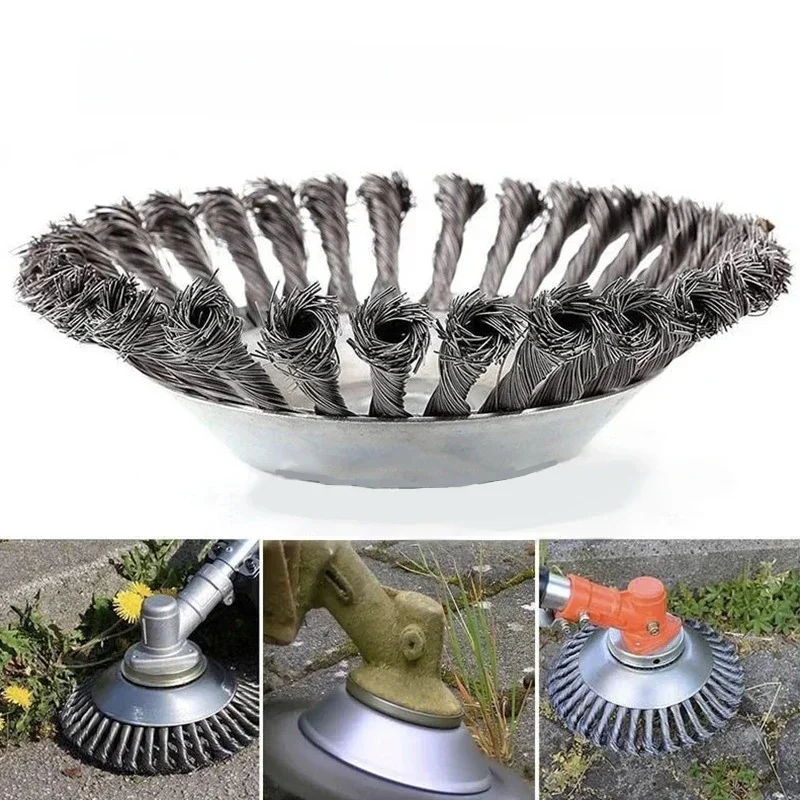 Lawn Mower Weeding Wheel Garden General Accessories Mower Wire Weeding Wheel 6" Wire Wheel Weeding Head 8" Twisted Wire