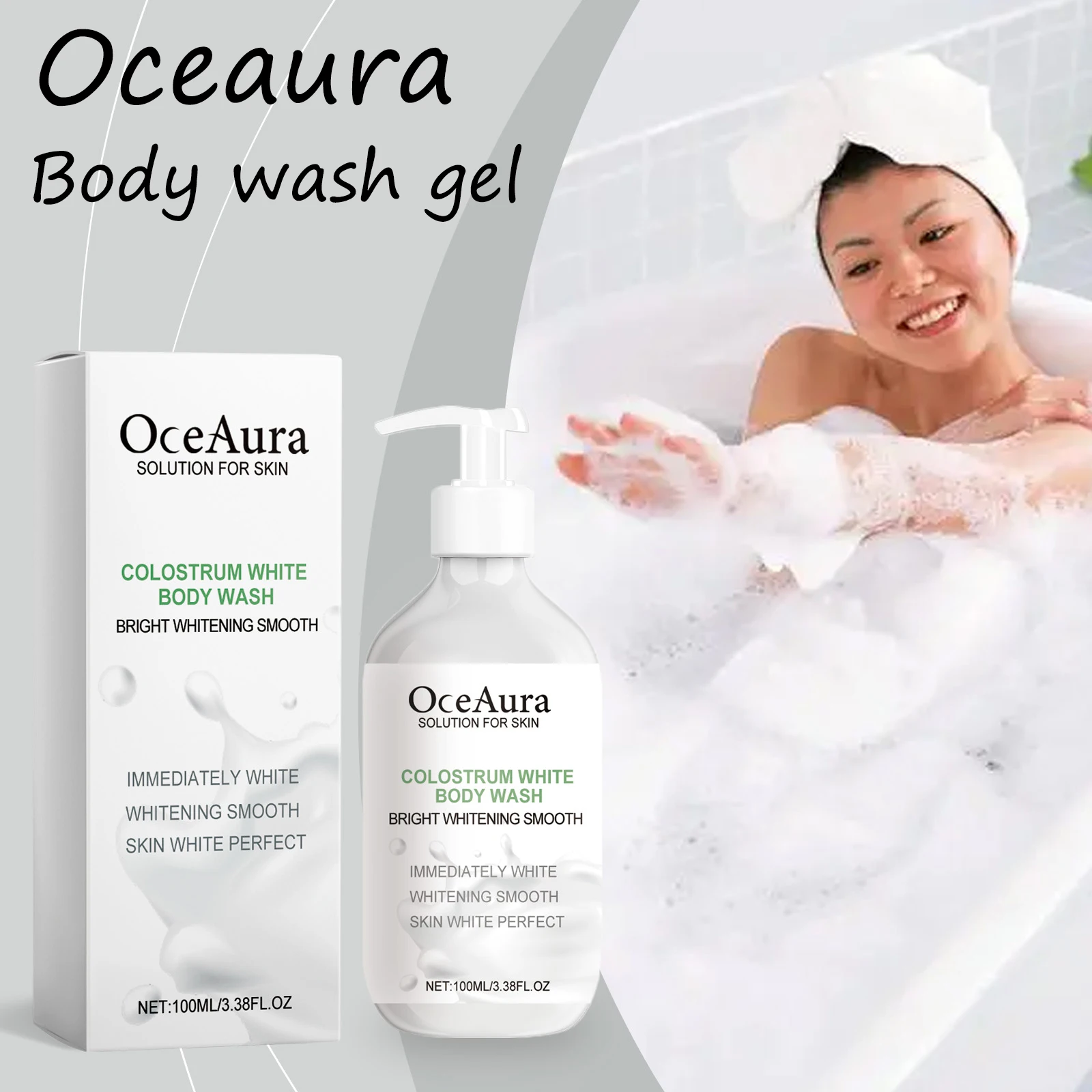 

Шампунь для купания тела Oceaura, нежное удаление омертвевшей кожи, осветляющий тон кожи, увлажняющий, разглаживающий, успокаивающий гель для мытья тела