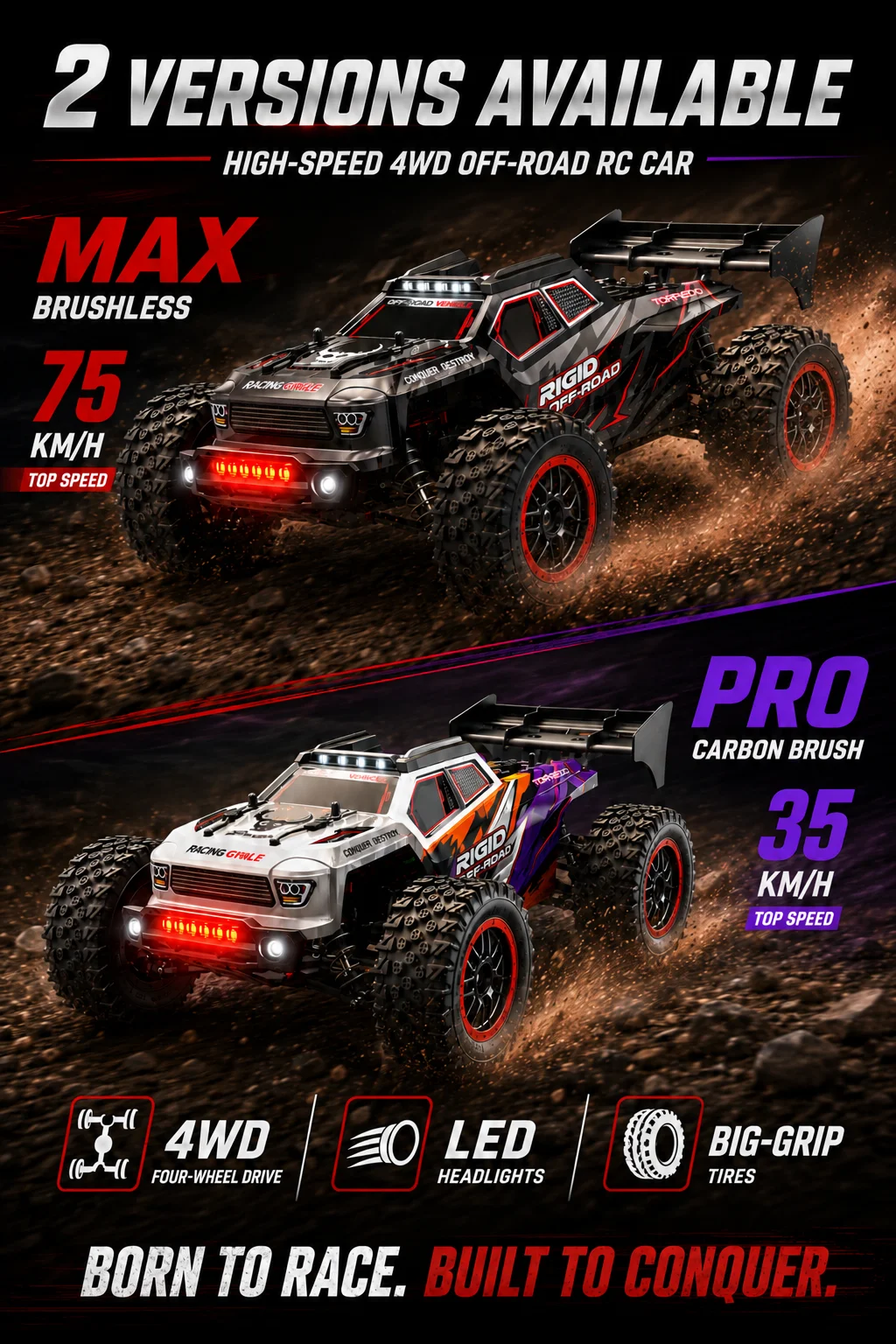 Sg316 Rc Car 4X4 Off Road 75Km/H Brushless Motor 35Km/H Brush Motor with Metal Drive Shaft 2.4g High Speed Remote Control Car